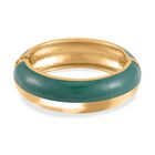 Emaillierter Armreif, Elegantes Design, 19 cm, ca. 64g, grün