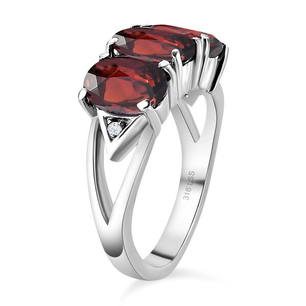 2er Set - Roter Granat Anh&auml;nger und Ring, Edelstahl ca. 8.55 ct image number 6