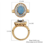 Boulder Opal und Zirkon Magnetischer Ring mit Öffnungsmechanismus 925 Silber vergoldet (Größe 16.00) ca. 2,51 ct image number 6