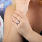 Natürlicher Äthiopischer Opal und Zirkon Seitenstein Ring 925 Silber Rhodium-Überzug image number 2
