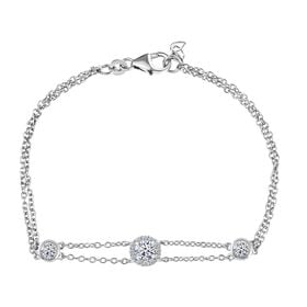 Lab Grown Diamant SI Armband ca. 19 cm 925 Silber rhodiniert ca. 1,00 ct.