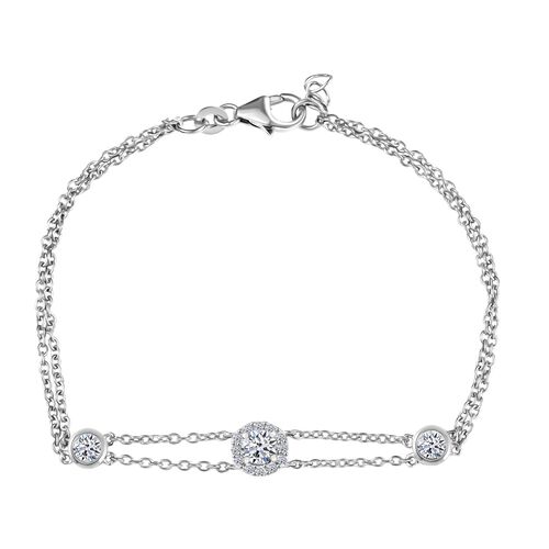 Lab Grown Diamant SI Armband ca. 19 cm 925 Silber rhodiniert ca. 1,00 ct. image number 0