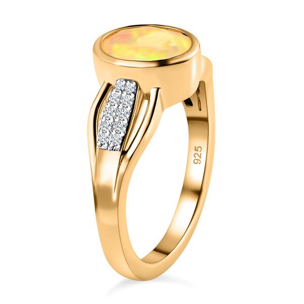 Nat&uuml;rlicher, &auml;thiopischer Welo Opal und Zirkon-Ring - 1,27 ct. image number 5