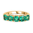 Luxuriant - AAA Lab Created Kolumbianischer Smaragd, Lab Grown Diamant Ring 925 Silber 750 Gelbgold Vermeil (Größe 18.00) ca. 1.60 ct