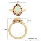 Natürlicher Äthiopischer Opal und Mehrfarbig Saphir Ring 925 Silber vergoldet  ca. 1,37 ct image number 5