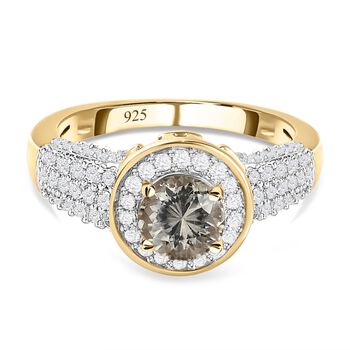 AAA Turkizit und wei&szlig;er Zirkon-Ring - 1,77 ct.