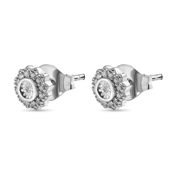 Diamant Ohrstecker, 925 Silber platiniert ca. 0.11 ct image number 4