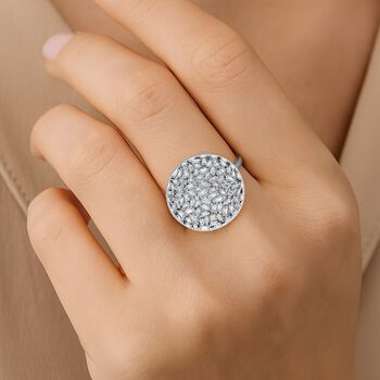 LUXURIANT SI-GH SGL zertifizierter Labor Diamant Ring, 925 Silber rhodiniert - 1 ct.