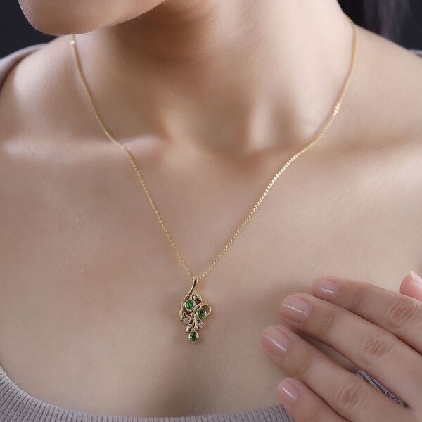 Nat&uuml;rlicher Chromdiopsid und Zirkon-Anh&auml;nger - 0,53 ct. image number 3