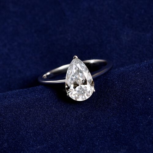 LUXURIANT DIAMOND- SGL zertifizierter VS-EF Labor Tropfenschliff Diamant Ring in 950 Platin - 2 ct. image number 7