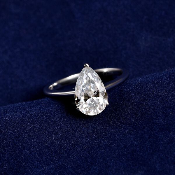 LUXURIANT SGL zertifizierter VS-EF Labor Tropfenschliff Diamant Ring in 950 Platin - 2 ct. image number 7