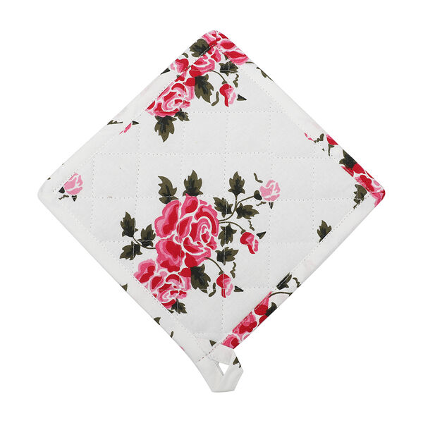 100% Baumwolle K&uuml;chen-Set, Sch&uuml;rze, Handschuh und Topflappen, Blumen, Rote Rosen, 3 teilig image number 5