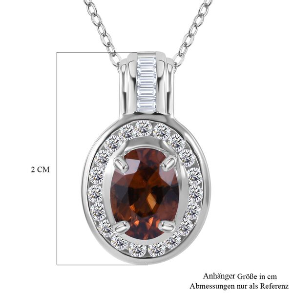 AA Sonnenuntergang Zirkon, Weißer Zirkon Anhänger mit Kette ca. 45 cm, 925 Silber rhodiniert ca. 3.52 ct image number 5