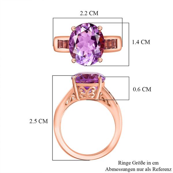 Royal Bali Kollektion- AA Rose De France Amethyst und roter Granat-Ring - 5,46 ct. image number 7