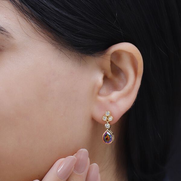 Nebula Quarz und Zirkon Ohrringe, ca. 3,18 ct. image number 2