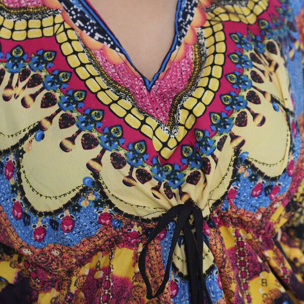 V-Ausschnitt bedruckter Kaftan image number 5