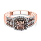 Natürlicher Champagner Diamant P2 Ringe 925 Silber Roségold Vermeil (Größe 21.00) ca. 1,02 ct