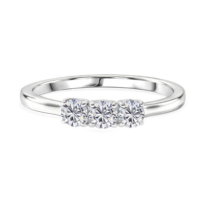 Moissanit Ring 925 Silber platiniert (Gr&ouml;&szlig;e 22.00) ca. 0,68 ct