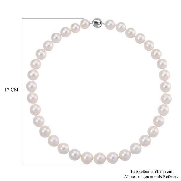 Premium Wei&szlig;e Edison Perle Halskette ca. 50 cm 925 Silber rhodiniert image number 6