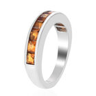 Madeira Citrin Band Ring 925 Silber Platin-Überzug image number 4