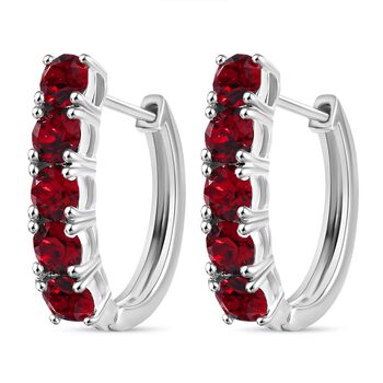 J Francis gefertigt mit SWAROVSKI- Siam Farbe Swarovski Kristall Ohrringe