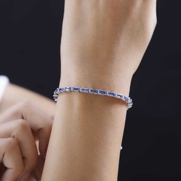 Tansanit und Moissanit Armband, 19 cm - 8,04 ct. image number 3