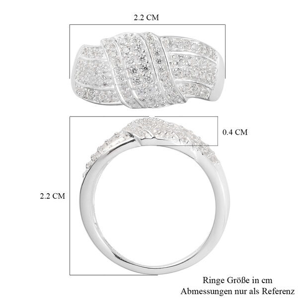 Wei&szlig;er Zirkonia Ring 925 Silber  ca. 0,98 ct image number 6