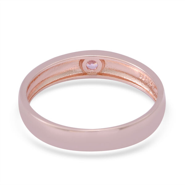Simulierter Rosa Diamant Band Ring 925 Silber Ros&eacute;gold image number 3