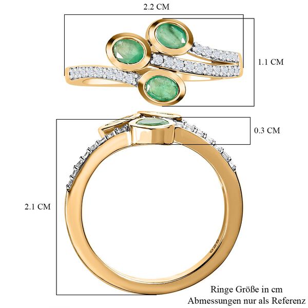 AA Kagem sambischer Smaragd und Zirkon Ring - 0,85 ct. image number 7