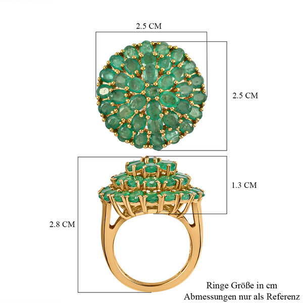 Kagem sambischer Smaragd-Ring, 925 Silber vergoldet  ca. 5,19 ct image number 7