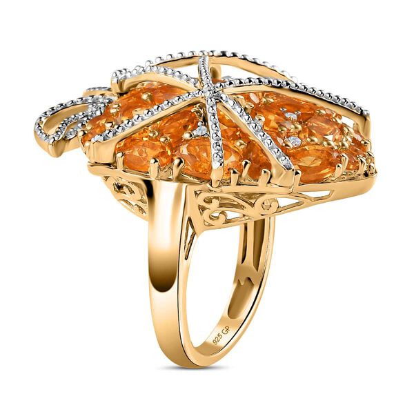 GP Amore Kollektion- AA Citrin, Zirkon und blauer Saphir-Ring- 9,29 ct. image number 5