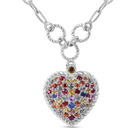 Mehrfarbige Saphir Halskette, ca. 1,49 ct.