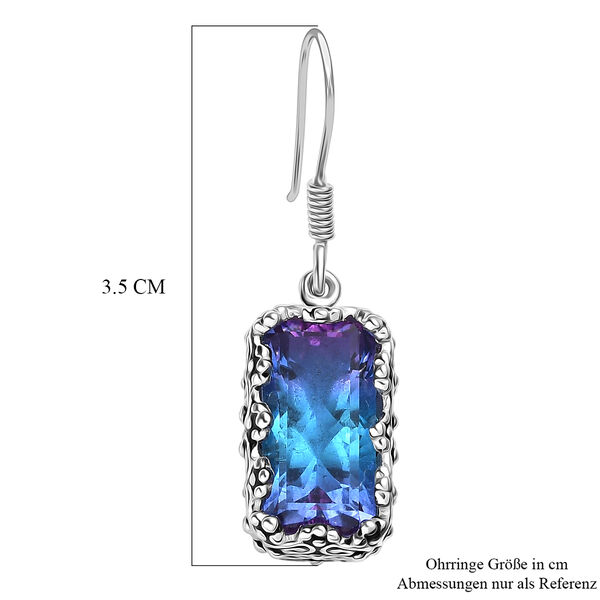 Sajen Silber - Blau-Pink Turmalin Quarz Ohrringe 925 Silber rhodiniert ca. 7.90 ct image number 6