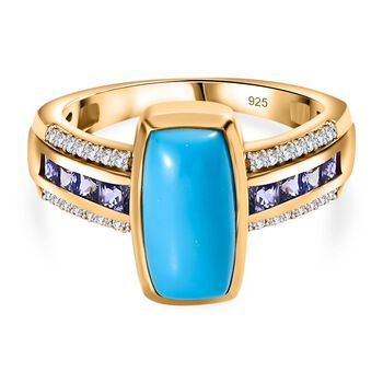 AA Sleeping Beauty T&uuml;rkis, Zirkon und Tansanit Ring - 3,06 ct.