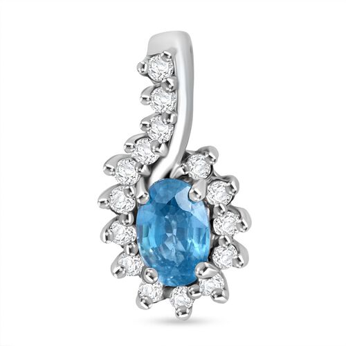 D’joy Blauer Zirkon, Weißer Zirkon Anhänger 925 Silber rhodiniert ca. 1.03 ct image number 0