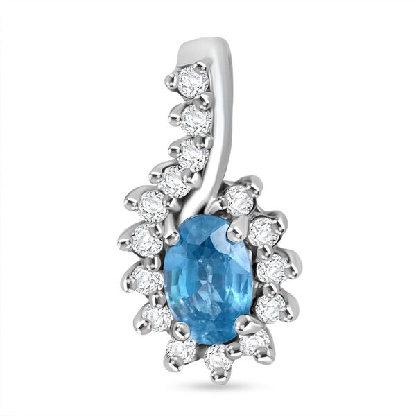 D’joy Blauer Zirkon, Weißer Zirkon Anhänger 925 Silber rhodiniert ca. 1.03 ct image number 0
