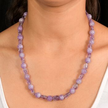 AA Rosa Amethyst 50cm Halskette - 300 ct.