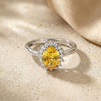 Gelber Zirkonia, Wei&szlig;er Zirkonia Ring Nickelfreies Messing (Gr&ouml;&szlig;e 17.00)