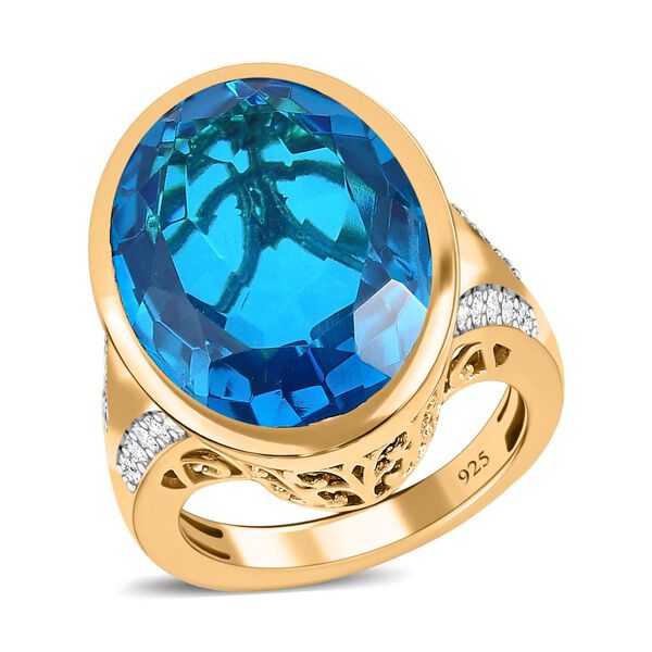 Karibik Quarz und Zirkon Ring - 20,09 ct. image number 4