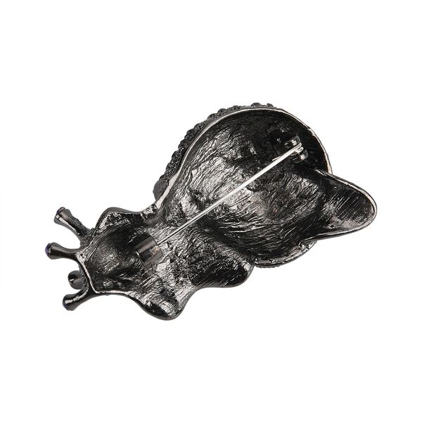 Mehrfarbiger Kristall Brosche  Schwarz image number 5