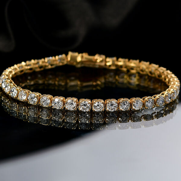 LUXURIANT SGL zertifiziertes VS-EF Labor Diamant 19cm Armband, 925 Silber vergoldet - 10 ct. image number 2