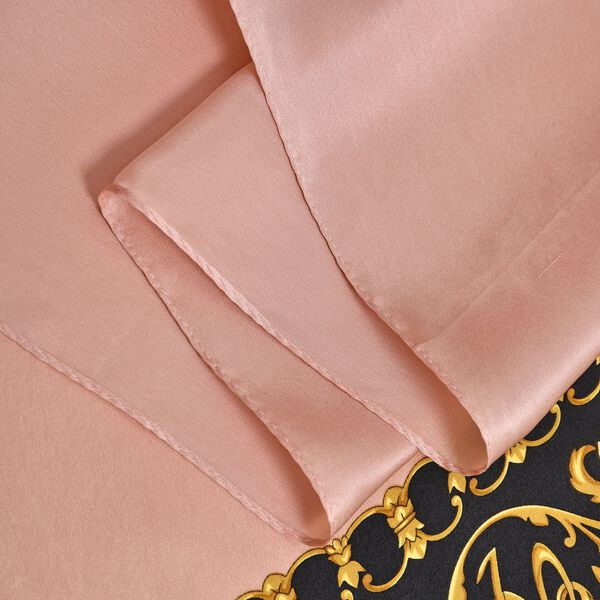 LA MAREY 100% Maulbeeren-Seidenschal, Satin, 52x170 cm, pfirsich image number 3