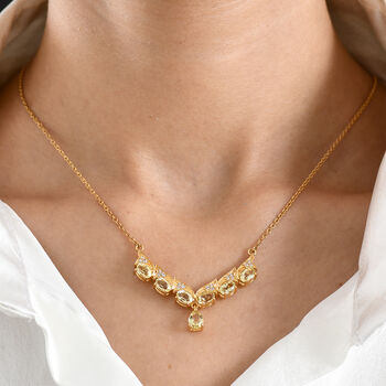 EVER TRUE AAA Ouro Verde-Quarz Halskette ca. 45 cm Nickelfreies Messing ca. 3,64 ct.