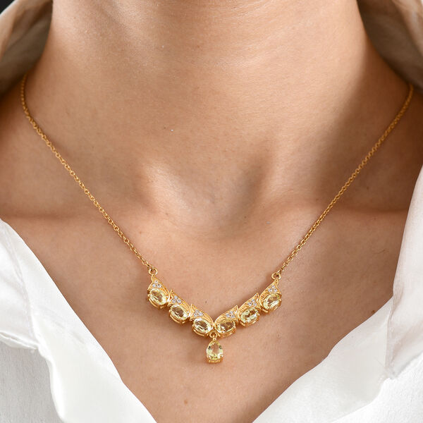 EVER TRUE AAA Ouro Verde-Quarz Halskette ca. 45 cm Nickelfreies Messing ca. 3,64 ct. image number 2