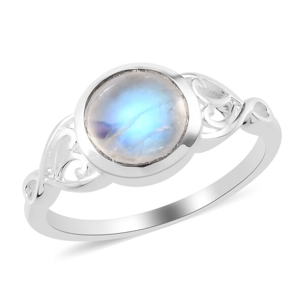 Regenbogen Mondstein Ring 925 Silber  ca. 1,39 ct image number 4