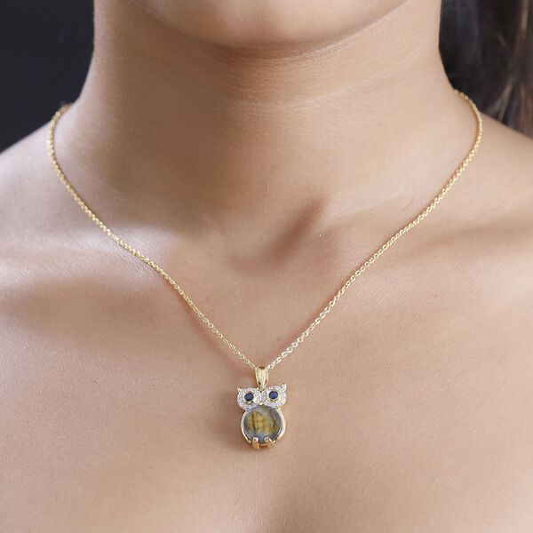 GP Trionfo Kollection- AAA Labradorit, Kyanit, Kanchanaburi blauer Saphir und Zirkon-Anhänger mit 45cm Kette - 5,32 ct. image number 3