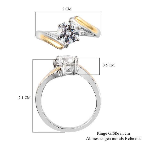 LUSTRO STELLA Hergestellt mit Feinster ZIRKONIA Ring 925 Silber Bicolor image number 7