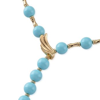 Sleeping Beauty Farbe Muschelkernperle Halskette ca. Flexibles cm Reine Legierung gelb vergoldet 480.00 ct