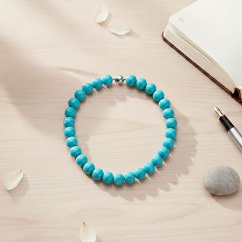 Sleeping Beauty t&uuml;rkisfarbene Muschelkernperle 50cm Halskette