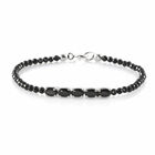 Schwarzes Spinell-Armband, ca. 19 cm, 925 Silber ca. 15,12 ct